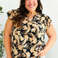 You Got This Black Paisley Print V Neck Flutter Sleeve Top