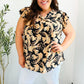 You Got This Black Paisley Print V Neck Flutter Sleeve Top