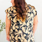 You Got This Black Paisley Print V Neck Flutter Sleeve Top
