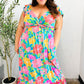 Vacay Vibes Blue Floral Print Sweetheart Twisted Neckline Maxi Dress