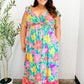 Vacay Vibes Blue Floral Print Sweetheart Twisted Neckline Maxi Dress