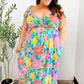 Vacay Vibes Blue Floral Print Sweetheart Twisted Neckline Maxi Dress
