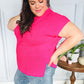 Best In Bold Hot Pink Dolman Ribbed Knit Sweater Top