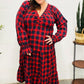 All I Want Red Plaid Elastic V Neck Tiered Maxi Dress