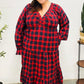 All I Want Red Plaid Elastic V Neck Tiered Maxi Dress