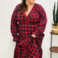 All I Want Red Plaid Elastic V Neck Tiered Maxi Dress
