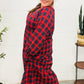 All I Want Red Plaid Elastic V Neck Tiered Maxi Dress