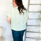 Weekend Ready Sage Collar Notch Neck Waffle Knit Top