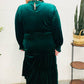 Holiday Dreaming Hunter Green Velvet Mock Neck Smocked Waist Dress