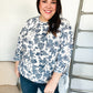 Vintage Chic Navy & Ivory Three-Quarter Bow Sleeve Contrast Stripe Blouse