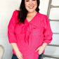 Stay With Me Pink V Neck Ribbon Bow Babydoll Woven Blouse