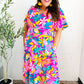 Tropical Trance Fuchsia Floral Smocked Waist Maxi Dress
