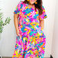 Tropical Trance Fuchsia Floral Smocked Waist Maxi Dress