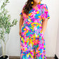 Tropical Trance Fuchsia Floral Smocked Waist Maxi Dress
