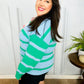 Perfectly Poised Blush & Blue Stripe Color Block Knit Sweater