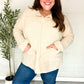 Easy Living Oatmeal Textured Knit Notch Neck Oversized Collar Sweater