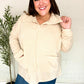 Easy Living Oatmeal Textured Knit Notch Neck Oversized Collar Sweater