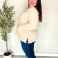 Easy Living Oatmeal Textured Knit Notch Neck Oversized Collar Sweater