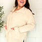 Easy Living Oatmeal Textured Knit Notch Neck Oversized Collar Sweater