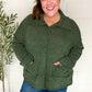 Easy Living Olive Textured Knit Notch Neck Oversized Collar Sweater