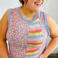 Coral & Denim Stripe Floral Print Tank Top