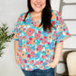 Under Your Spell Mint Flat Floral V Neck Dolman Top