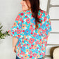 Under Your Spell Mint Flat Floral V Neck Dolman Top