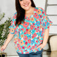 Under Your Spell Mint Flat Floral V Neck Dolman Top