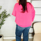Pretty In Pink French Terry Bow Tie Drop Shoulder Pullover