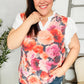 You Got This Floral Hacci TwoFer Short Ruffle Sleeve Blouse
