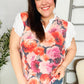 You Got This Floral Hacci TwoFer Short Ruffle Sleeve Blouse