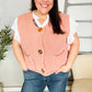 Classy Chic Gold Button Down Chunky Sweater Vest