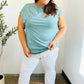 Charming in Aqua Asymmetrical Shirred Modal Top