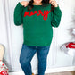 Be Merry Hunter Green Pop Up Lurex Sweater