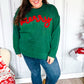 Be Merry Hunter Green Pop Up Lurex Sweater