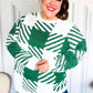 Under The Christmas Tree Green Plaid Soft Brushed Hairy Sweater
