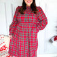 All I Want Hunter Red Plaid Check Woven Pocketed Dress