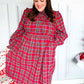 All I Want Hunter Red Plaid Check Woven Pocketed Dress