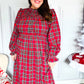 All I Want Hunter Red Plaid Check Woven Pocketed Dress