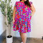 You Got This Purple Abstract Floral Print Tiered Ruffle Sleeve Dress