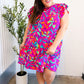 You Got This Purple Abstract Floral Print Tiered Ruffle Sleeve Dress