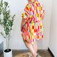 Eyes On You Coral Geo Abstract Surplice Woven Romper