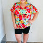 Multicolor Tropical Floral V Neck Drop Shoulder Top