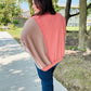 Boldy You Camel Dolman Sleeve Colorblock Knit Bomber Jacket