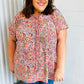 Plum Multicolor Boho Paisley Tie Neck Dolman Top