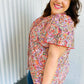 Plum Multicolor Boho Paisley Tie Neck Dolman Top