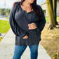 Versatile Charcoal Front Tie Modal Knit Peasant Top