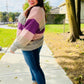 Fall For You Mauve Multicolor Stripe Cable Knit Mock Neck Sweater