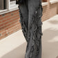 Ruffle Road Trip Charcoal Pants