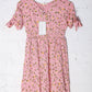 Kids Adorable Rose Smocked Waist Floral Bow Tie Sleeve Dress